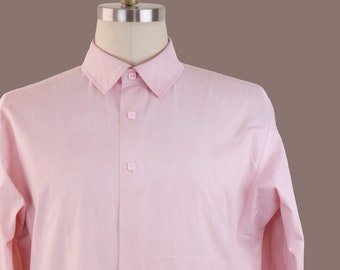 The Christopher Shirt the Perfect Romance Shirt. Pink Egyptian Cotton, Secret Front Pocket Square Armholes. Perfect Gift for Him Anniversary