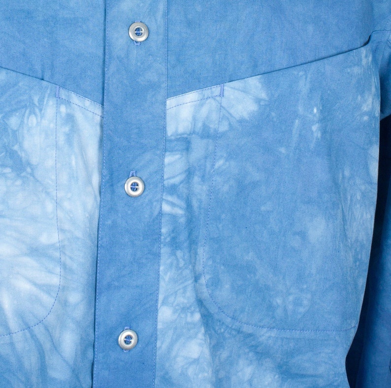 Get Noticed in The Graham Mens Shirt. Hand Dyed Egyptian Cotton, Vintage Buttons, Concealed Front Pockets. Perfect Boyfriend Gift Birthday . image 4