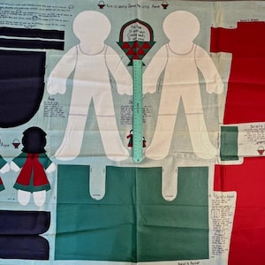 Vintage Amish Doll Panel, Cut & Sew,  Joseph/ Isaac, Preprinted Doll with Clothes, Sarah + Little Anne, Amish Boys, Amish Girls, Bonnets too