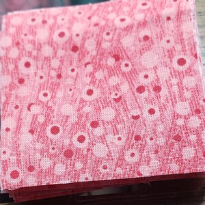 10 Pink Fabrics, Pink Mini Charm Squares, Pink Prints, Vintage Pink Fabrics, PreCut Fabrics, Quilt Fabrics, Stash Builder, Pink Squares Pack