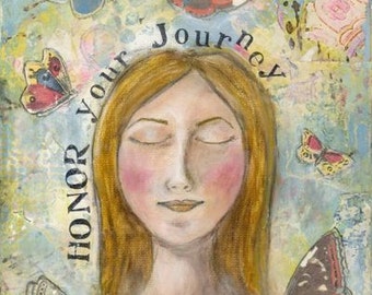 Honor Your Journey, 8x10 print of original mixed-media painting