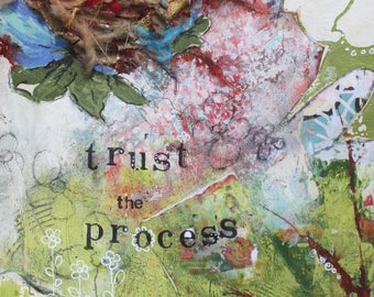 Trust the Process, 8x10 print of original mixed-media collage