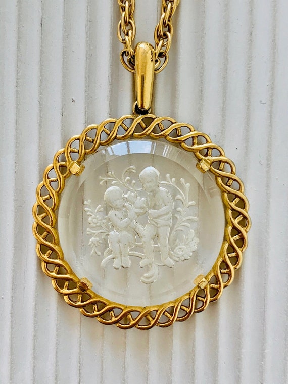 Vintage Trifari Gemini Zodiac Necklace