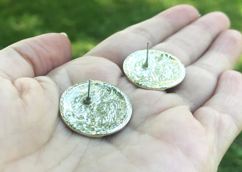 Purple Gold Geometric Earrings Stud Back Vintage Earrings 1980s Kitsch, Circular Earrings Retro Jewelry Vintage Swirl Earring Lot