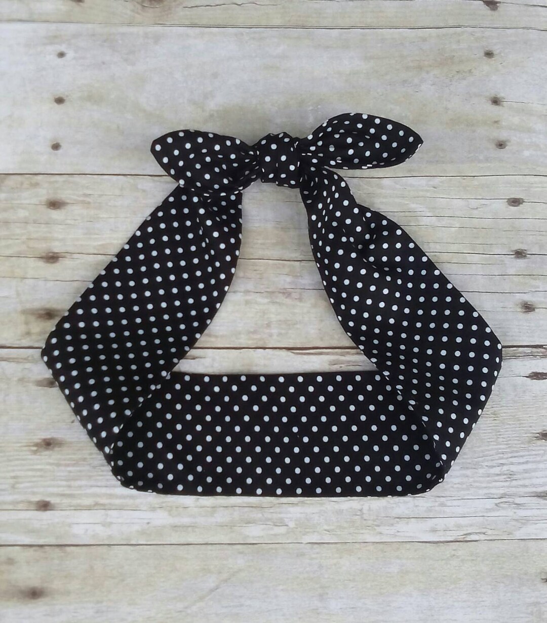 Black and White Small Polka Dot Headband Bandana Hair Tie - Etsy