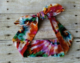 Tie dye headband bandana 50's retro style rockabilly inspired made by FlyBowZ