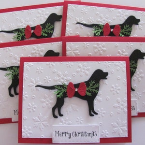 Lab Christmas Cards, Merry Christmas Dog Cards, Holiday Card Set, Labrador Christmas Cards, Lab Cards,Embossed Cards, Christmas Card Set