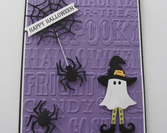 Halloween Ghost Card, Halloween Cards, Happy Halloween Cards, Happy Halloween, Cute Halloween Card, Spooky Cards, Handmade Halloween Card