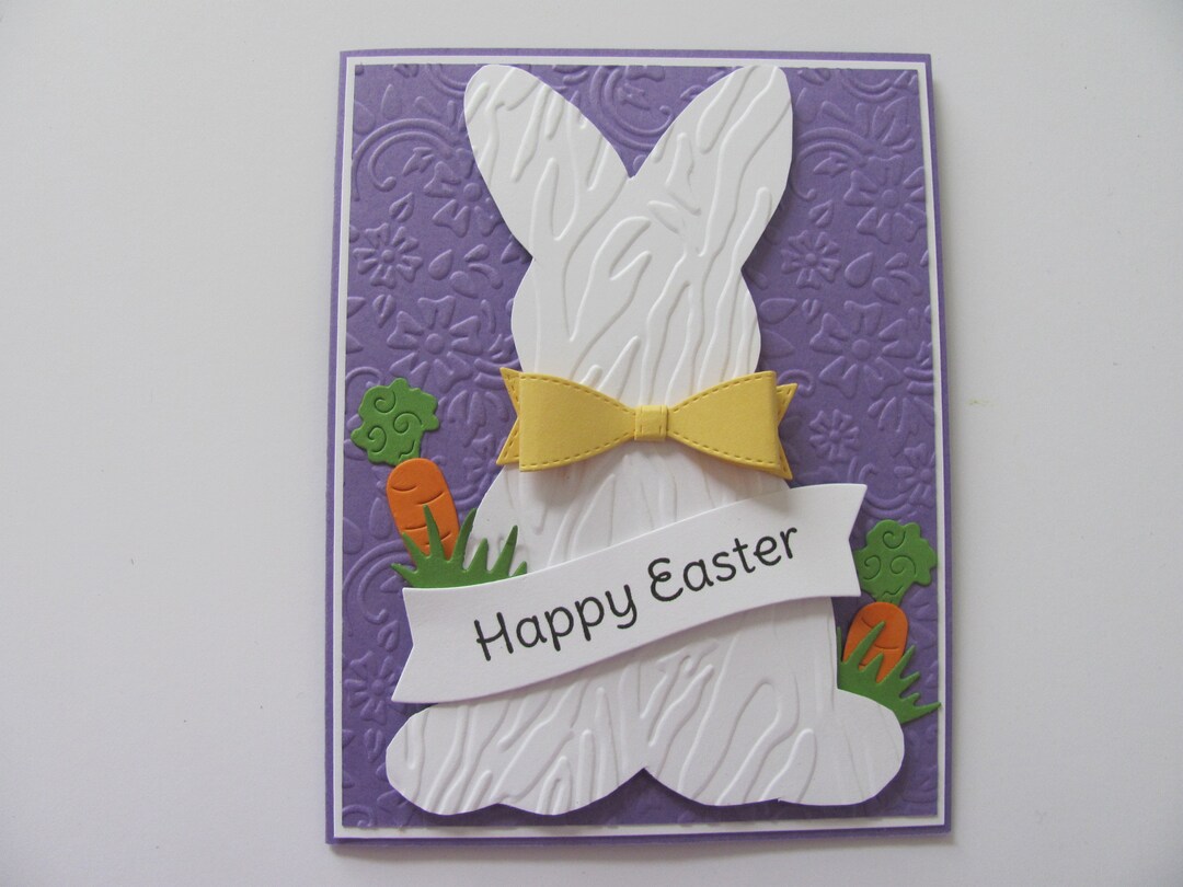 Handmade Easter Bunny Card, Happy Easter Bunny Card, Spring Cards ...