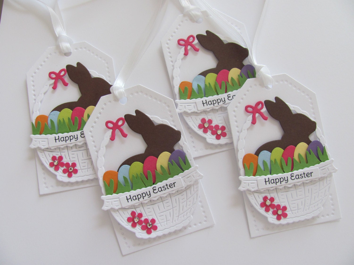 Easter Bunny Basket Gift Tags Happy Easter Favor Tags Easter Etsy