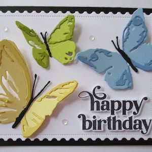 Handmade Butterfly Birthday Card: Die Cut Butterflies