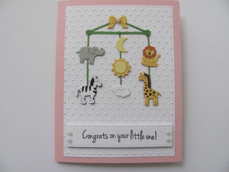 Baby Mobile Card Baby Congratulations Card Baby Shower Card Baby Shower Baby Cards Baby Mobile New Baby Card Baby Card