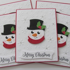 Christmas Cards, Snowman Cards, Snowman Card Set, Greeting Cards, Handmade Christmas Cards, Snowman Christmas Cards, Snowman, Holiday Cards