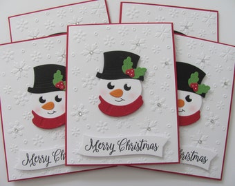 Snowman Cards, Christmas Cards, Snowman Card Set, Greeting Cards, Handmade Christmas Cards, Snowman Christmas Cards, Snowman, Holiday Cards