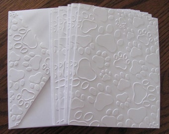 Paw Print Embossed Cards, Note Cards, Embossed Cards, Boxed Cards, Pet Sympathy Cards, Dog Paws Card, Dog Cards, Paw Print Cards, Paw Prints