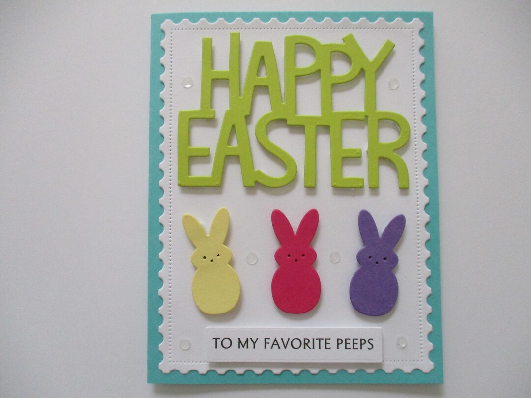 Easter Greeting Card, Easter Peeps Card, Easter, Happy Easter Peeps ...