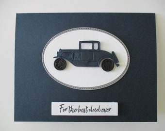 Father's Day Classic Car Card, Classic Car Card, Masculine Cards, Car Cards, Father's Day, Handmade Greeting Cards, Best Dad Ever Card, Car