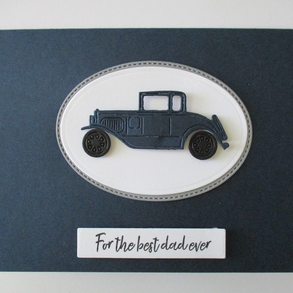 Father's Day Classic Car Card, Classic Car Card, Masculine Cards, Car Cards, Father's Day, Handmade Greeting Cards, Best Dad Ever Card, Car