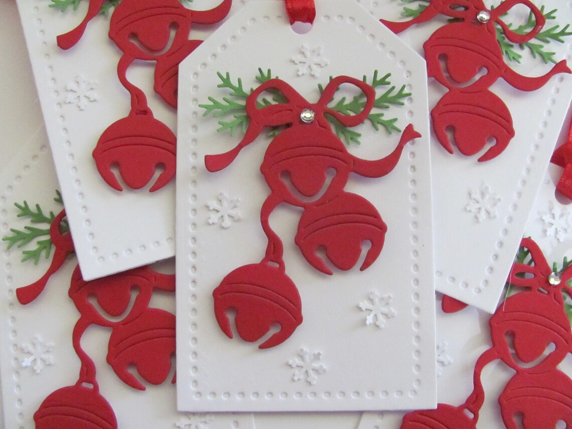 Christmas Jingle Bell Tags Christmas Tags Jingle Bells Gift Etsy