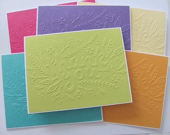 Embossed Thank You Cards Set of 6 - Etsy