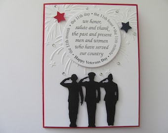 Veteran's Day Card, Veterans Thank You Card, Military Card, November 11th Veterans Day, Veterans, Veterans Day  Greeting Card, Handmade Card