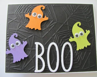 Halloween Ghost Card, Handmade Halloween Card, Happy Halloween Cards, Greeting Cards, Spider Web Card, Ghost Card, Halloween, Spiders, Ghost