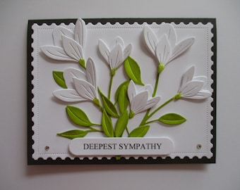Deepest Sympathy Card, Condolence Card, Greeting Cards Handmade, Bereavement Card, Sympathy Card, With Sympathy Card, Flower Sympathy Card