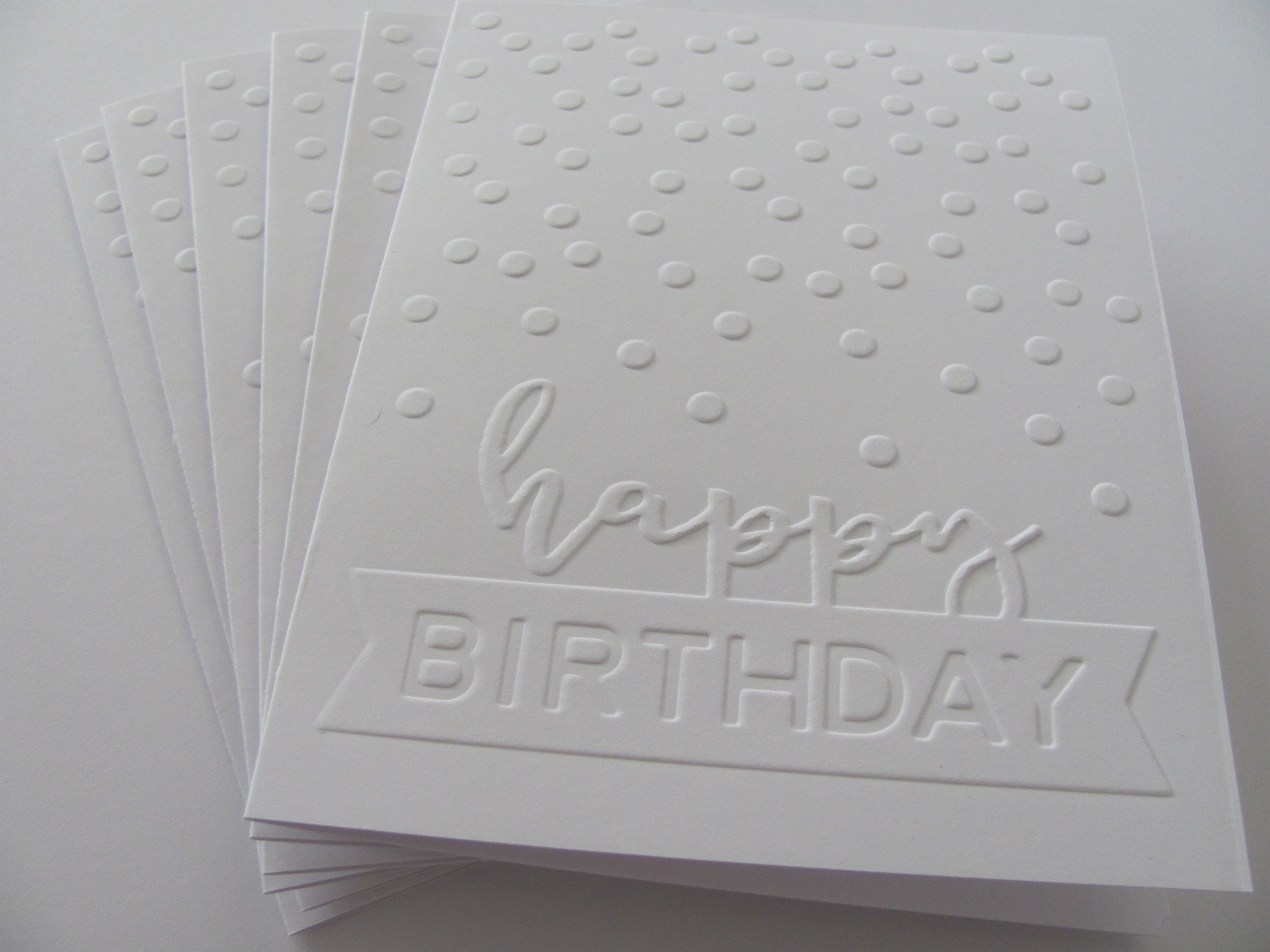Embossed Happy Birthday Card Set: Handmade Note Cards - Etsy
