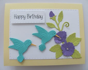 Birthday Card, Gift For Her, Happy Birthday Card, Hummingbird Birthday Card, Greeting Card, Handmade Birthday Card, Bird Cards, Birthdays