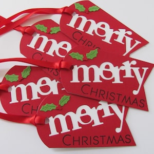 Christmas Tags, Christmas Gift Tags, Christmas Decorations, Red Christmas Tags, Holiday Gift Tags, Merry Christmas Gift Tags, Gift Tags