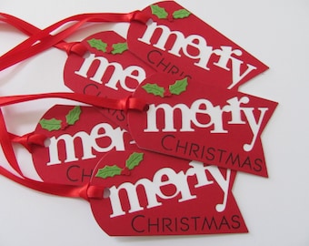 Christmas Tags, Christmas Gift Tags, Christmas Decorations, Red Christmas Tags, Holiday Gift Tags, Merry Christmas Gift Tags, Gift Tags