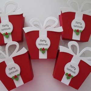 Christmas Treat Boxes Set of 5 or 6, Ghirardelli Treat Boxes, Christmas Favor Boxes, Stocking Stuffer, Holidays, Candy Boxes, DIY Box Option