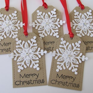 Snowflake Christmas Gift Tags, Christmas Tags, Merry Christmas Gift Tags, Christmas Hang Tags, Holiday Gift Tags, Snowflake Gift Tags