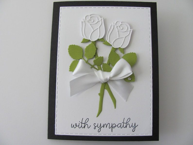 Sympathy Rose Card Rose Sympathy Card Condolence Card With Etsy