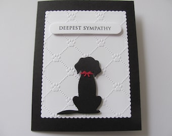 Handmade Pet Loss Card: Embossed Dog Sympathy Card