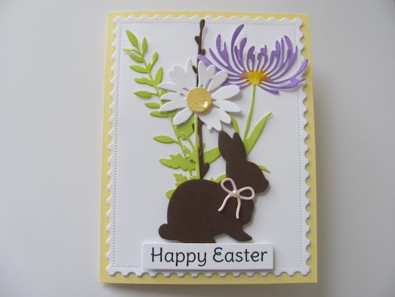 Handmade Watercolour Bunny Greetings Card - Purple Handmade Watercolour Bunny Greetings Card - Purple