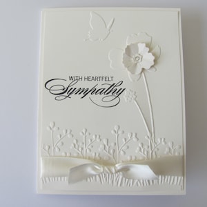 Sympathy Card, Condolence Card, Thinking of You, Heartfelt Sympathy Card, Flower Sympathy Card, Vintage Cream, Butterfly Sympathy Card
