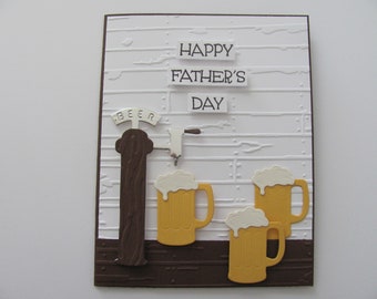 Father's Day Beer Card, Father's Day Card for Dad, Beer Mug Card, Happy Father's Day Card, Beer Card, Gift for Him, Greeting Card, Beer mugs