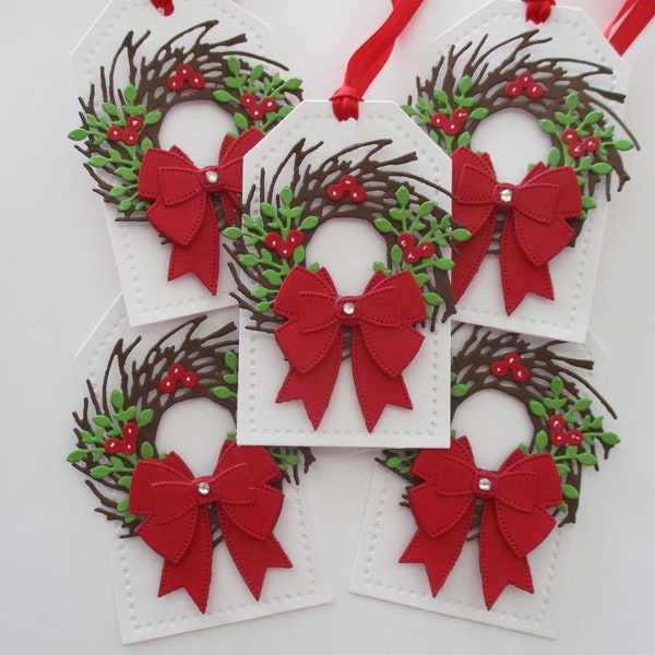 Wreath Christmas Gift Tags, Christmas Tags, Christmas Gift Tags, Christmas Decoration, Holiday Gift Tags, Wreath Gift Tags ,Christmas Wreath