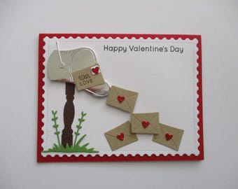 Valentine's Day Love Letter Card, Happy Valentines Day Card, Valentine's Day Cards, Valentines Day , Love Letters, Mailbox Card, Hearts