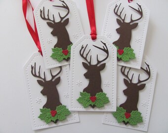 Christmas Deer Tags, Christmas Tags, Deer Gift Tags, Christmas, Holiday Gift Tag, Deer Tags, Christmas Gift Tags, Handmade, Christmas Deer