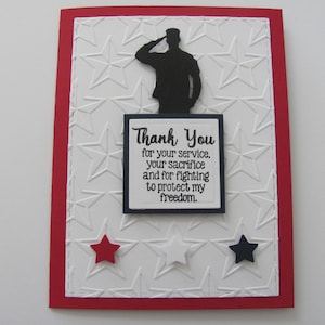 Veteran&#39;s Day Card, Soldier Thank You Card, Military Thank You Card,  Hero Card, Thank You For Your Service Card, Patriotic Card, Soldier