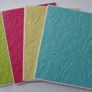 Embossed Flower Card Set: Spring Thank You Notes (Set of 4)