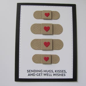 Wishes & Kisses Handmade Greetings Card - Get Well Soon Wishes & Kisses Handmade Greetings Card - Get Well Soon