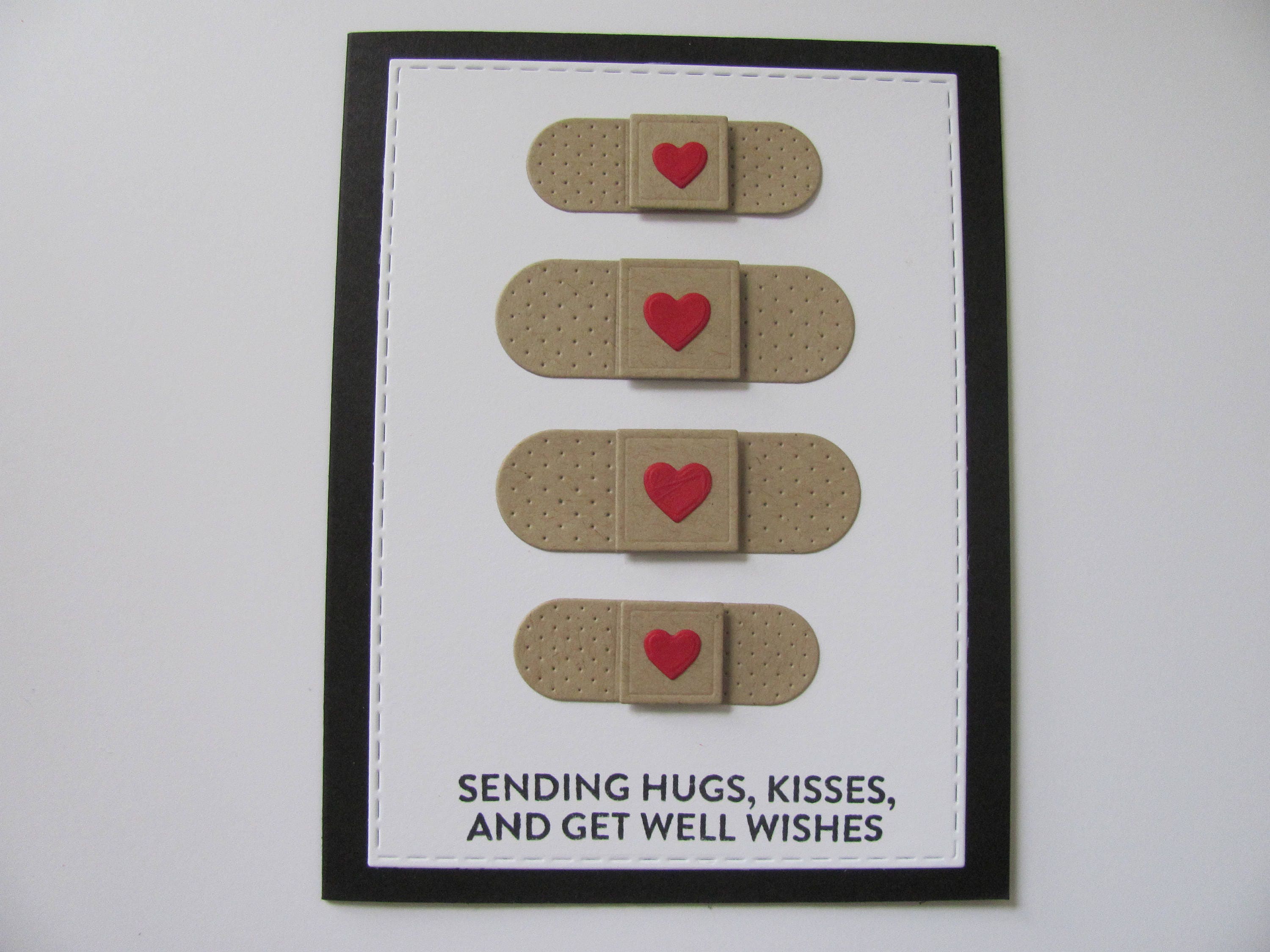 Wishes & Kisses Handmade Greetings Card - Get Well Soon Wishes & Kisses Handmade Greetings Card - Get Well Soon