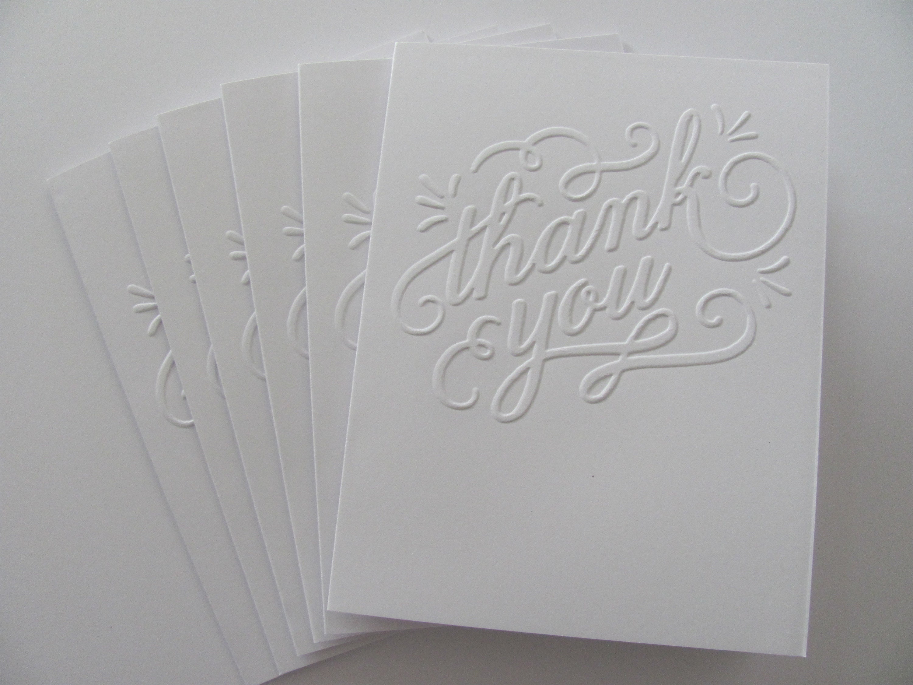 Embossed Cards Thank You Cards Greeting Cards Blank Note Etsy