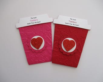 Valentines Day Teacher Gift Card Holder, Coffee Cup Gift Card Holder, Teachers Valentines Day Gift, Valentines Day, Teacher Gift, Valentines