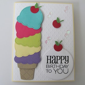 Handmade Ice Cream Cone Birthday Card