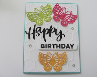 Handmade Greeting Card, Birthday Card For Her, Butterfly Card, Birthdays, Birthday Cards, Butterfly Cards, Handmade Cards, Handmade Birthday