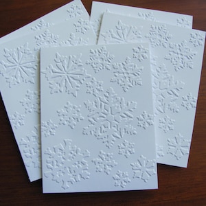 Snowflake Card Set, White Embossed Christmas Card Set, Snowflake Christmas Cards, Holiday Card Set, Boxed Christmas Cards, Snowflakes